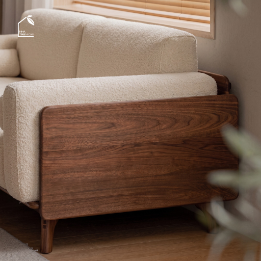 HONA, SFB_001, sofa băng phong cách Japandi thanh lịch, chiều dàix97x80, Plywood phủ Veneer, Nội thất Nhà Trên Cao