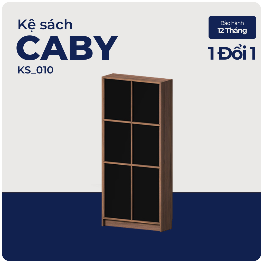 CABY, Kệ sách trang trí Japandi tối giản, KS_010, 90x30x180cm, Plywood phủ veneer, Nội thất Nhà trên cao