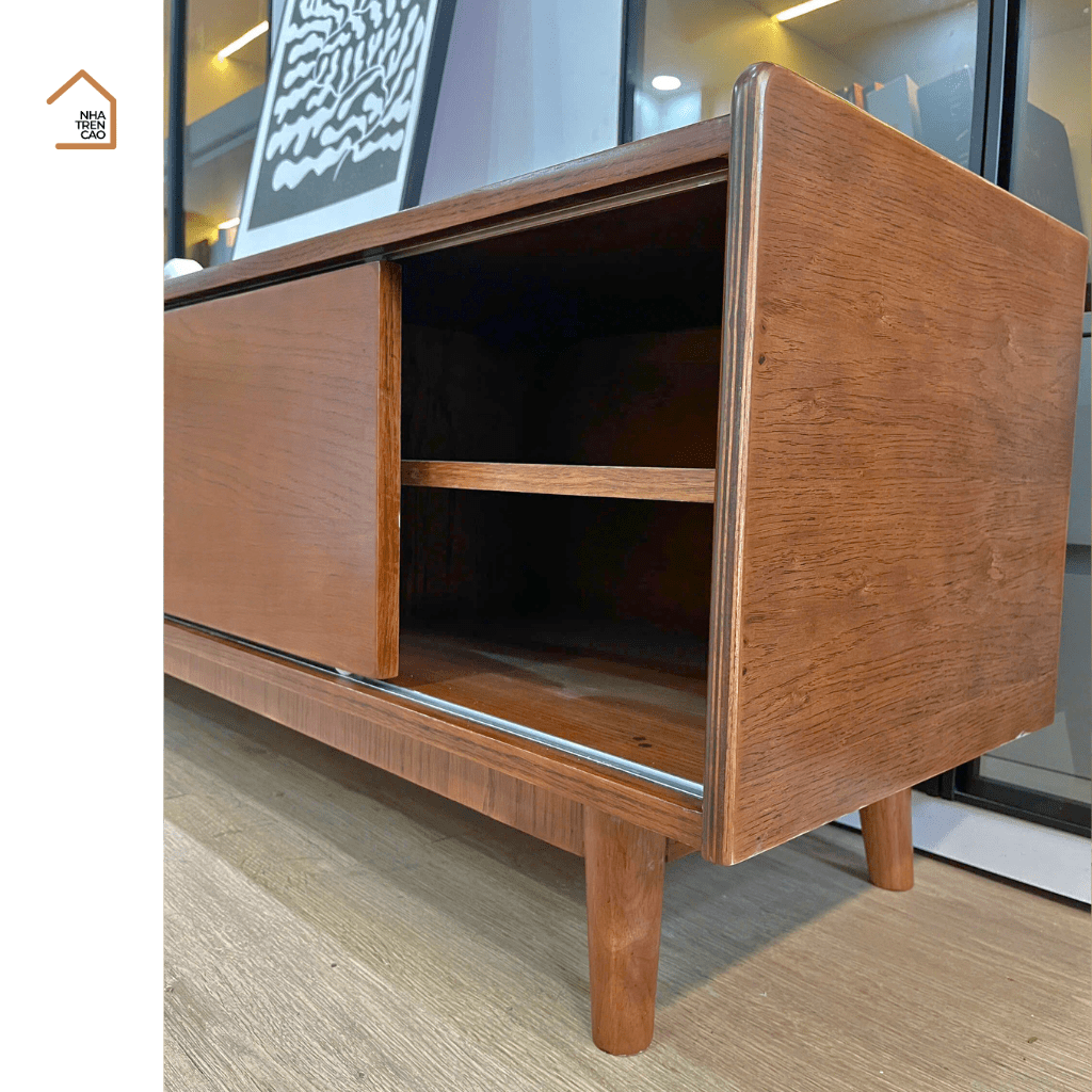TENO, Kệ tivi thiết kế sang trọng, TTV_090, 180x40x50cm, Gỗ cao su phủ Veneer, Nội thất Nhà trên cao