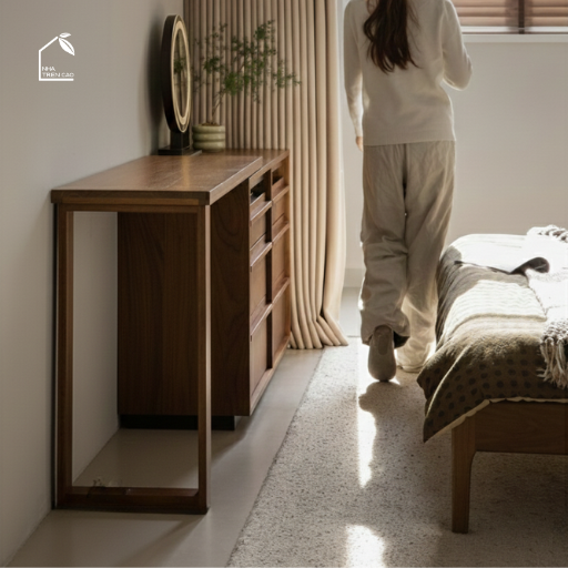 LINEA, BLV_027, Bàn Làm Việc Chữ L Đa Năng, 6 Hộc - 9 Hộc, Gỗ Plywood Phủ Veneer, Nội Thất Nhà Trên Cao