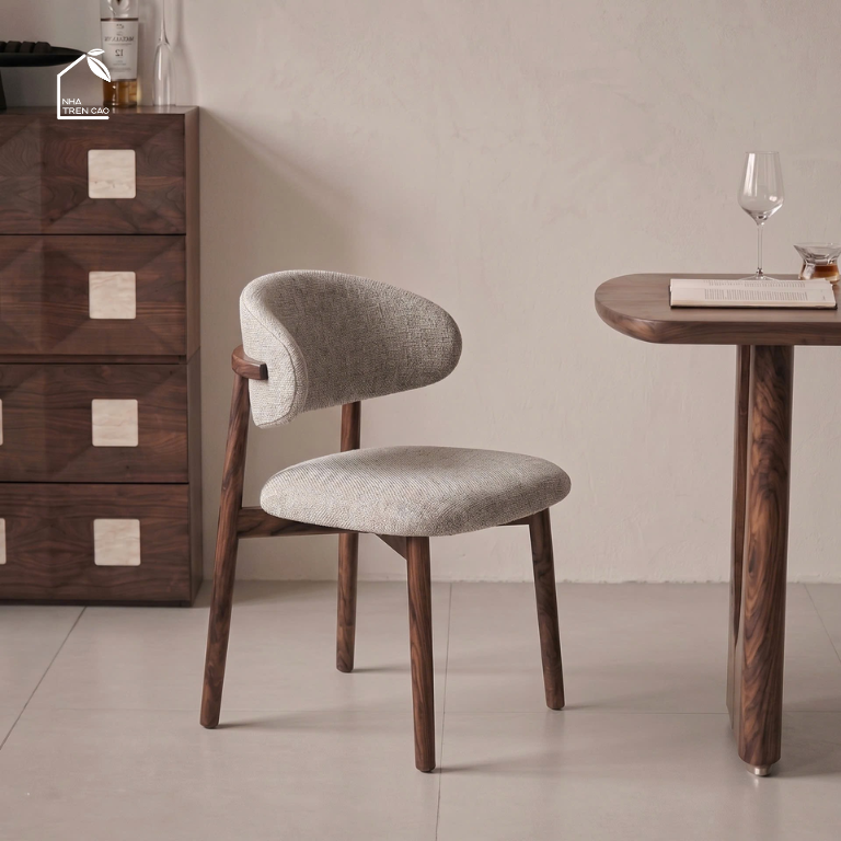 SOLIN, GD_003, ghế đơn tiện ích phong cách Mid-century, 53x52x80cm, Plywood phủ veneer, Nội thất Nhà trên cao