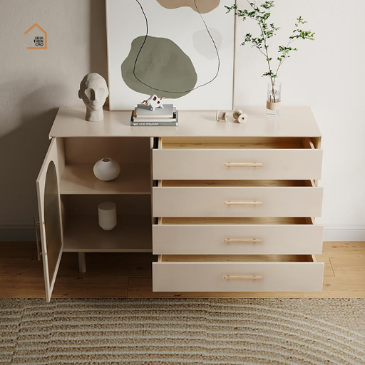 CYRA, Tủ lưu trữ phong cách hiện đại, TLT_032, 120x40x80cm, Gỗ MDF phủ sơn 2K, Nội thất Nhà trên cao