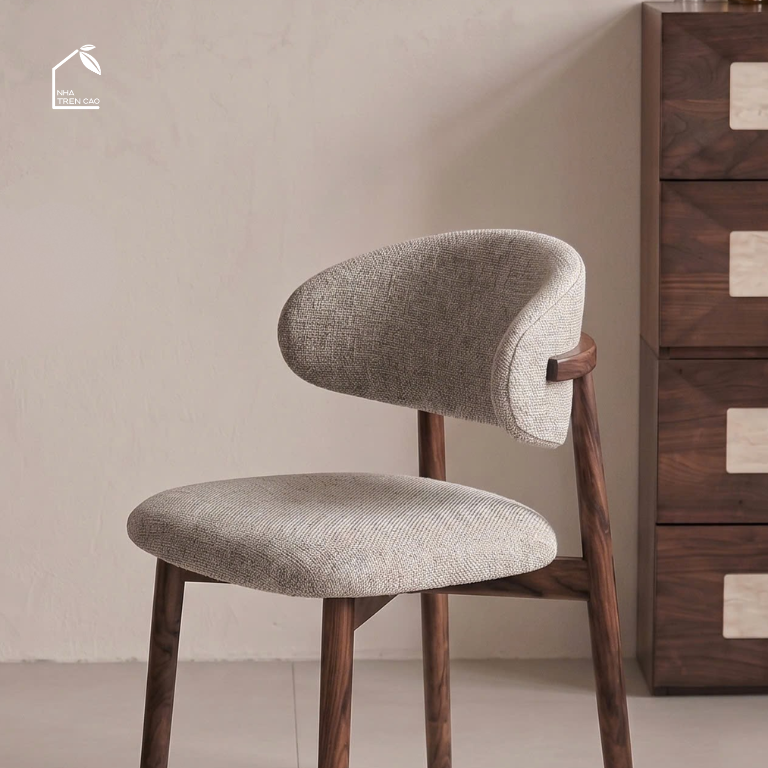 SOLIN, GD_003, ghế đơn tiện ích phong cách Mid-century, 53x52x80cm, Plywood phủ veneer, Nội thất Nhà trên cao
