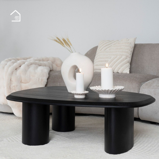 MIA - Bàn trà phòng khách phong cách hiện đại, BT_006, 90x55x40cm, Plywood phủ Veneer, Nội thất Nhà trên cao