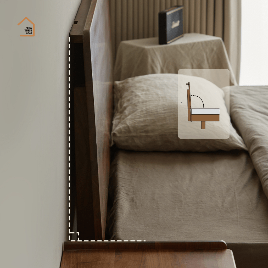 FIKO, Giường ngủ phong cách sang trọng tối giản, GN_017, 200x160x100cm, Plywood phủ Veneer, Nội thất Nhà trên cao