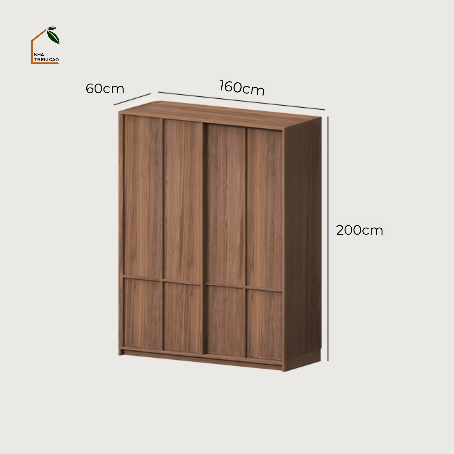 LINEA, TQA_044, Tủ quần áo sang trọng thanh lịch, 160x60x200cm, Gỗ Plywood phủ Verneer sơn 2K, Nội thất Nhà trên cao