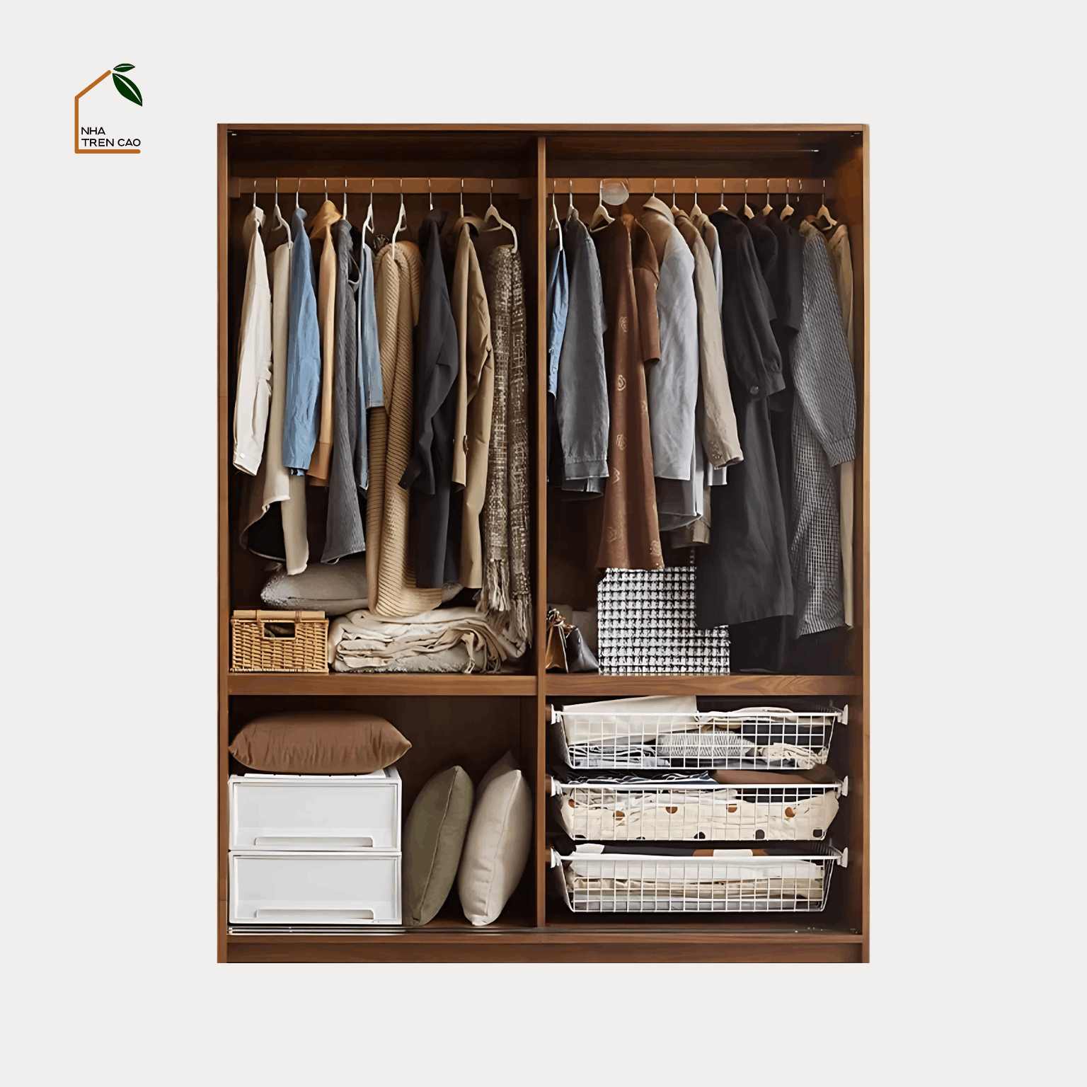 LINEA, TQA_044, Tủ quần áo sang trọng thanh lịch, 160x60x200cm, Gỗ Plywood phủ Verneer sơn 2K, Nội thất Nhà trên cao