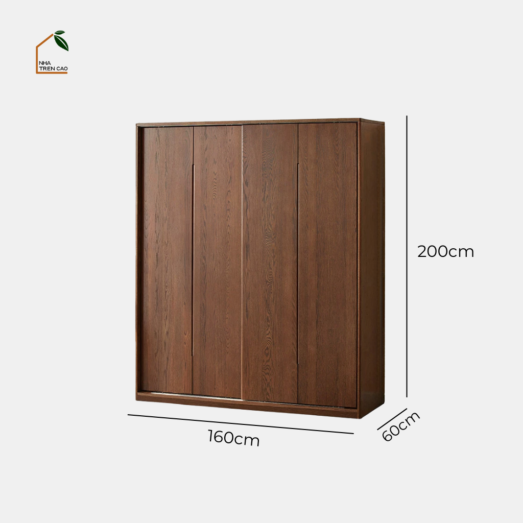 HONA, TQA_045, Tủ quần áo sang trọng thanh lịch, 160x60x200cm, Gỗ Plywood phủ Verneer, Nội thất Nhà trên cao
