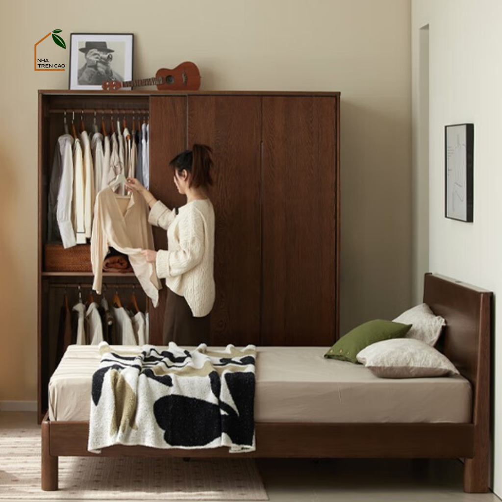 HONA, TQA_045, Tủ quần áo sang trọng thanh lịch, 160x60x200cm, Gỗ Plywood phủ Verneer, Nội thất Nhà trên cao