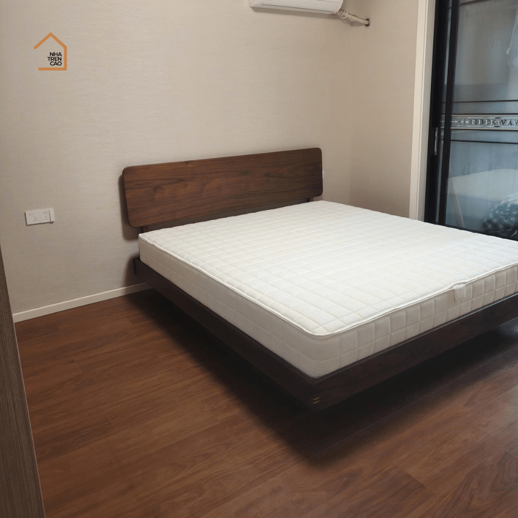 FIKO, Giường ngủ phong cách sang trọng tối giản, GN_017, 200x160x100cm, Plywood phủ Veneer, Nội thất Nhà trên cao