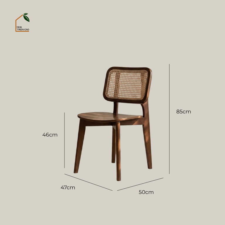 SOLIN, GD_004, ghế đơn tiện ích phong cách Mid-century, 47x50x85cm, Plywood phủ veneer, Nội thất Nhà trên cao