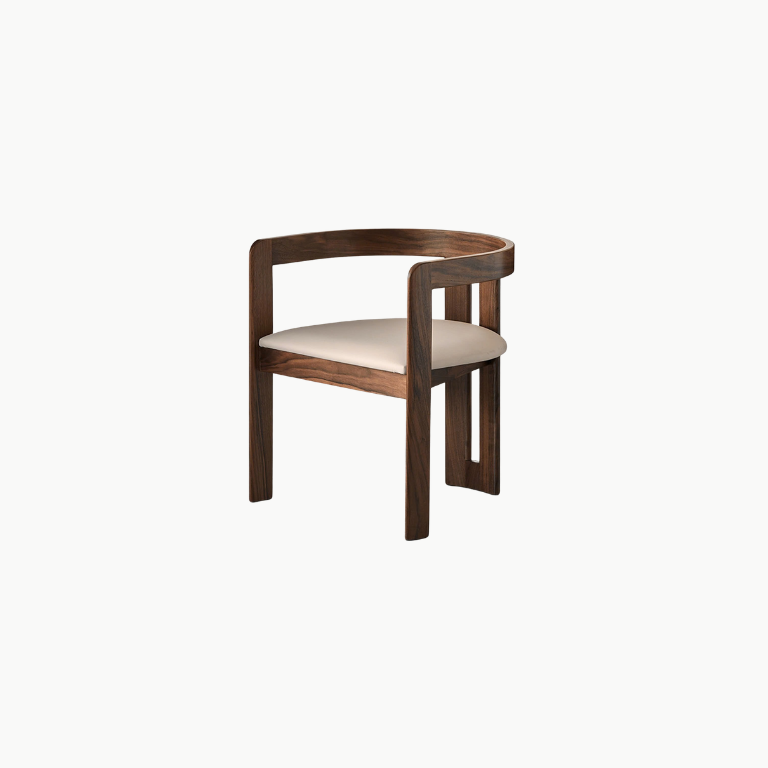 LUNA, GD_006, ghế đơn thiết kế vòng cung mềm mại, 56x51x64cm, Plywood phủ veneer, Nội thất Nhà trên cao