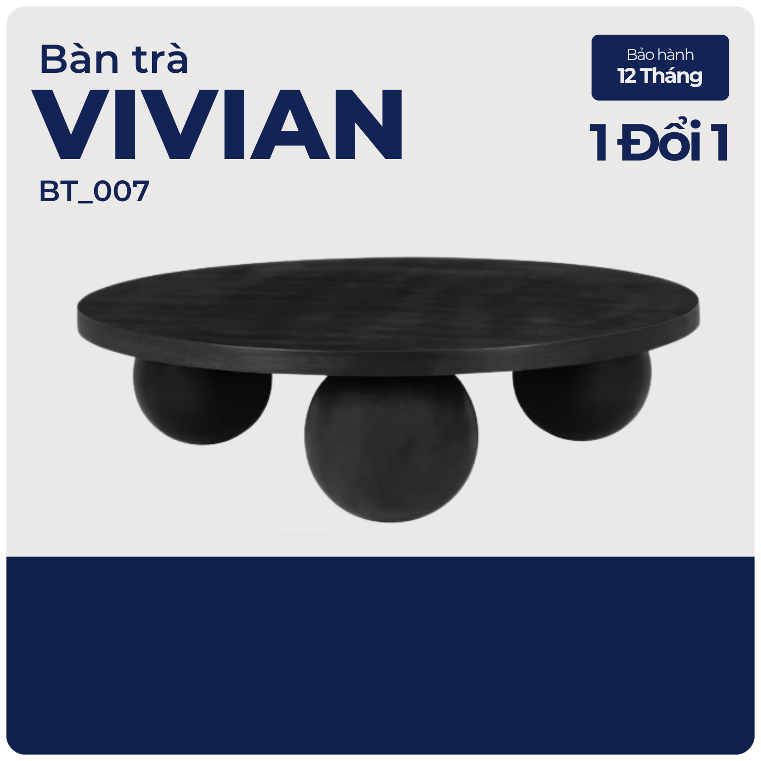 VIVIAN - Bàn trà phòng khách phong cách hiện đại, BT_007, 60x32cm, Plywood phủ Veneer, Nội thất Nhà trên cao