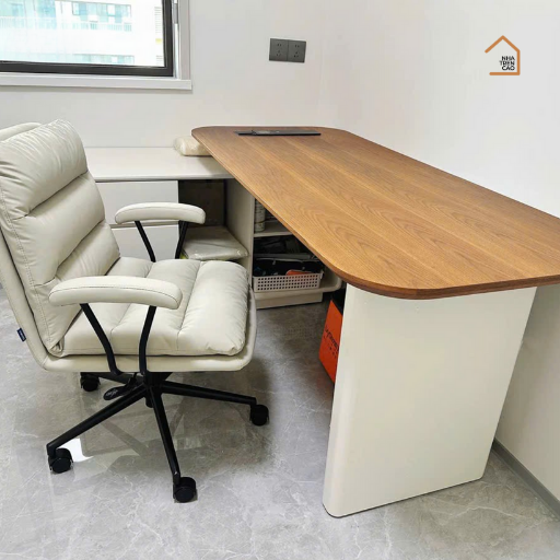 MYRNA, BLV_014, Bàn làm việc sang trọng hiện đại có tủ lưu trữ, 140x60x75cm, MDF phủ sơn 2K, Nội thất Nhà Trên Cao