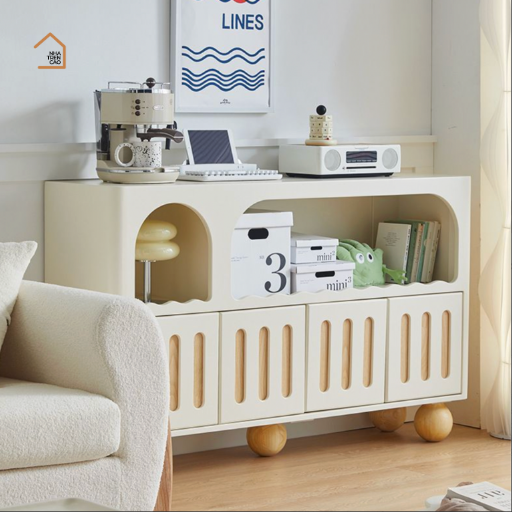 BRUNA, Tủ lưu trữ phong cách hiện đại, TLT_030, 140x40x80cm, Gỗ MDF phủ sơn 2K, Nội thất Nhà trên cao