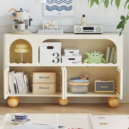 BRUNA, Tủ lưu trữ phong cách hiện đại, TLT_030, 140x40x80cm, Gỗ MDF phủ sơn 2K, Nội thất Nhà trên cao