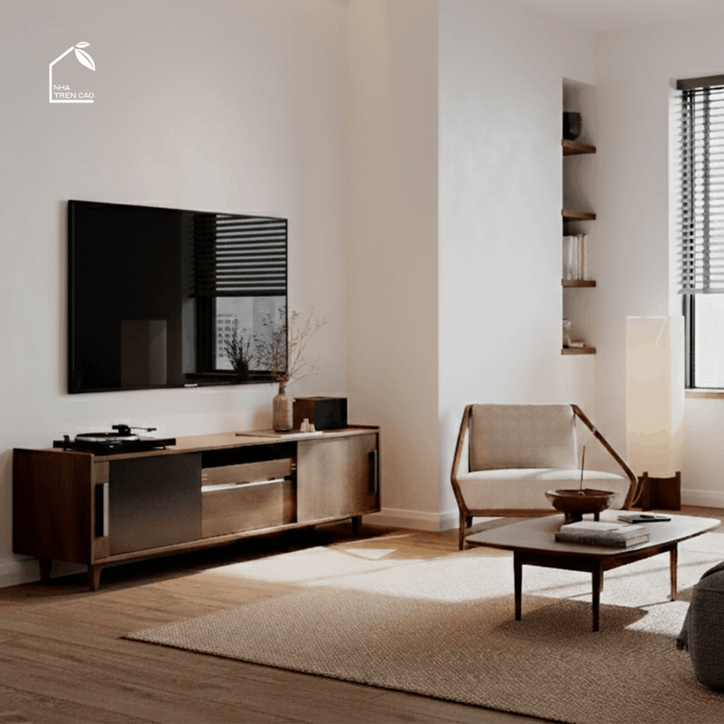 HONA, TTV_090, Kệ tivi thiết kế sang trọng, 180x40x50cm, Gỗ plywood phủ Veneer, Nội thất Nhà trên cao