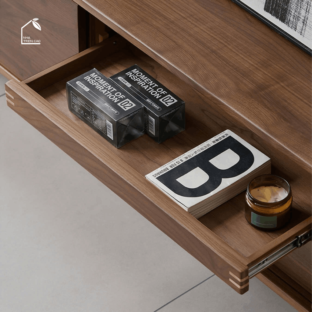 HONA, TTV_090, Kệ tivi thiết kế sang trọng, 180x40x50cm, Gỗ plywood phủ Veneer, Nội thất Nhà trên cao