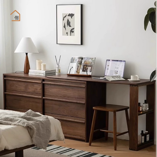 TAMO, BLV_024, Bàn làm việc sang trọng thanh lịch, 120x40x75cm, Plywood phủ Veneer, Nội thất Nhà Trên Cao