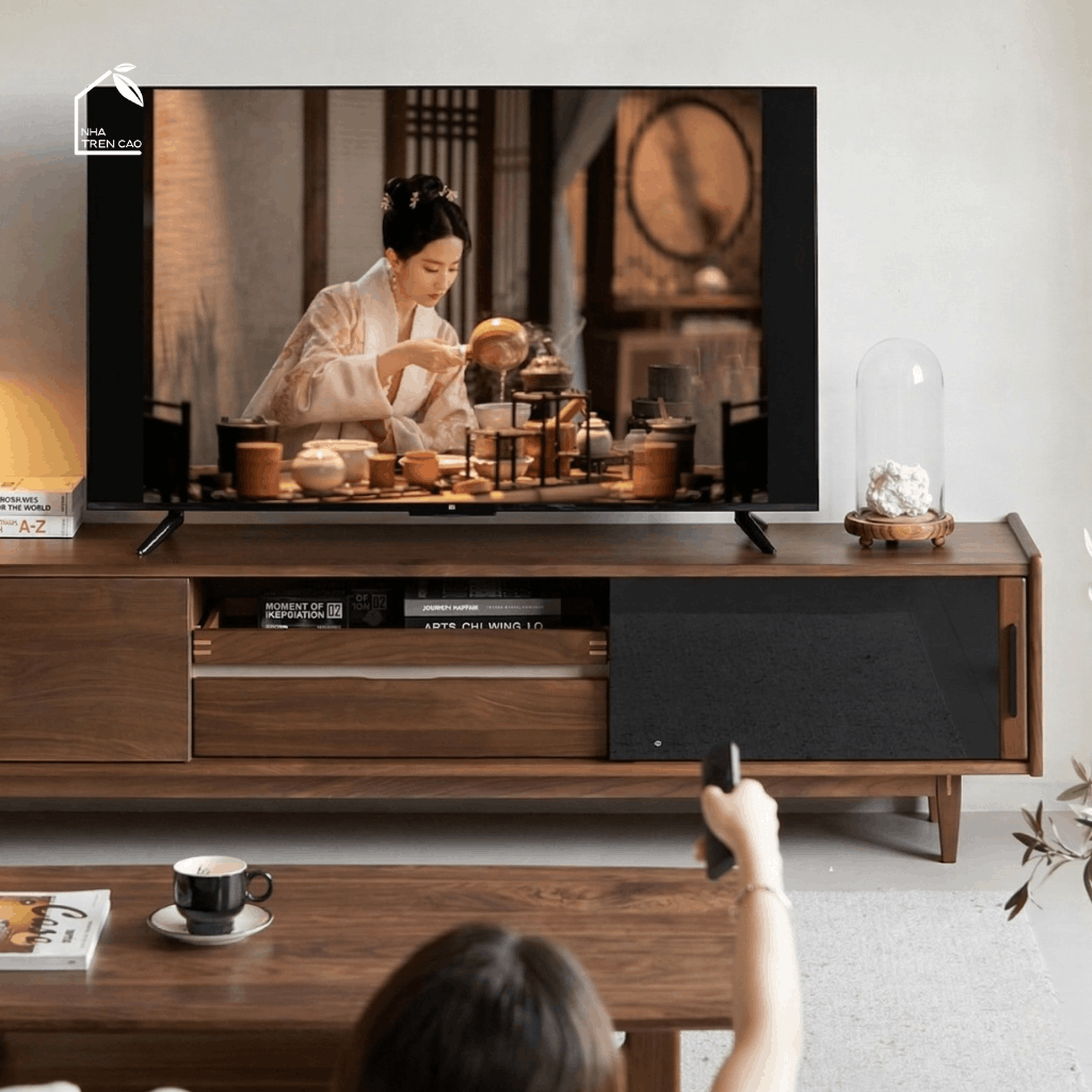 HONA, TTV_090, Kệ tivi thiết kế sang trọng, 180x40x50cm, Gỗ plywood phủ Veneer, Nội thất Nhà trên cao