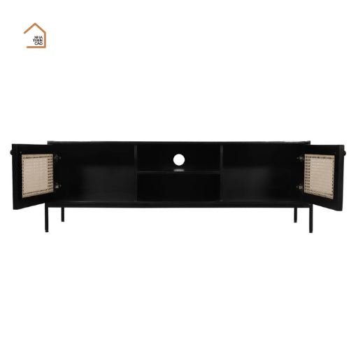 GALON, TTV_064, 160x40x55cm , Kệ tivi phối lưới mây tre tối giản, Gỗ MDF phủ sơn 2K, Nội thất Nhà trên cao