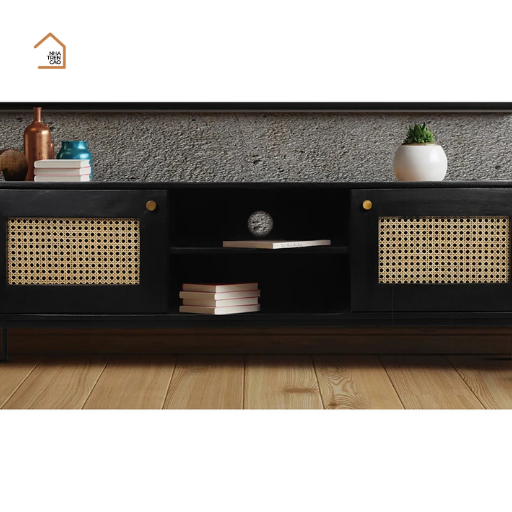 GALON, TTV_064, 160x40x55cm , Kệ tivi phối lưới mây tre tối giản, Gỗ MDF phủ sơn 2K, Nội thất Nhà trên cao