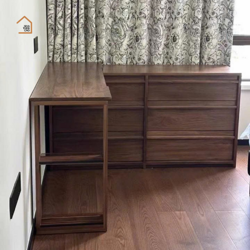 TAMO, BLV_024, Bàn làm việc sang trọng thanh lịch, 120x40x75cm, Plywood phủ Veneer, Nội thất Nhà Trên Cao