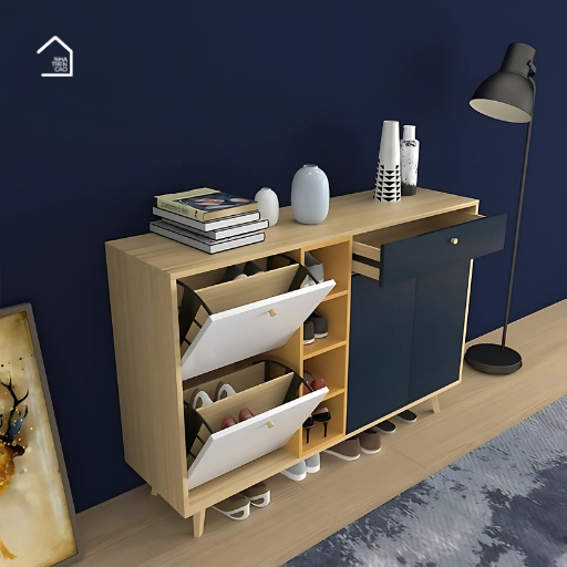 OHIO, Tủ giày đa năng hiện đại, TG_013, 120x35x110cm, MDF phủ Melamine, Nội thất Nhà trên cao