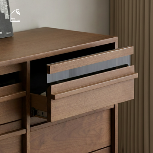 LINEA, TLT_089, Tủ lưu trữ 9 hộc phong cách sang trọng, 160x40x80cm, Plywood phủ veneer, Nội thất Nhà trên cao