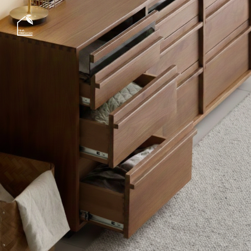 LINEA, TLT_089, Tủ lưu trữ 9 hộc phong cách sang trọng, 160x40x80cm, Plywood phủ veneer, Nội thất Nhà trên cao