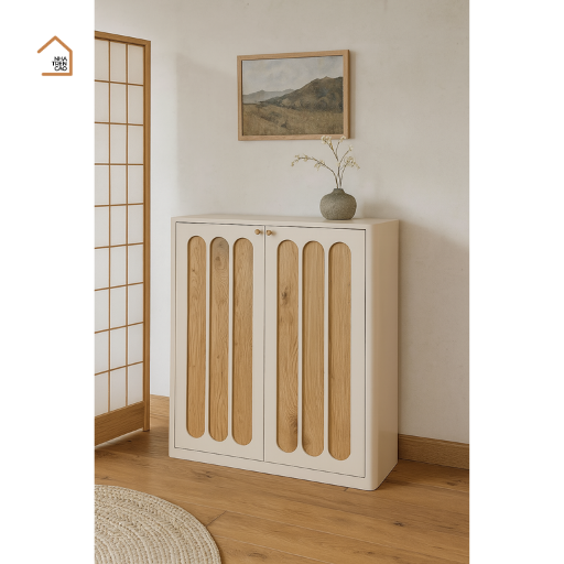 BRUNA, Tủ giày hiện đại sang trọng, TG_018, 100x35x110cm, MDF phủ sơn 2K, Nội thất Nhà trên cao