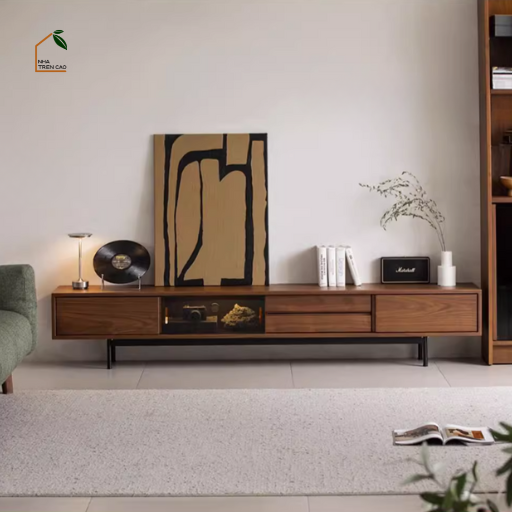 SOLIN, Tủ tivi hiện đại sang trọng, TTV_091, 180x30x40cm, Plywood phủ Veneer, Nội thất Nhà trên cao