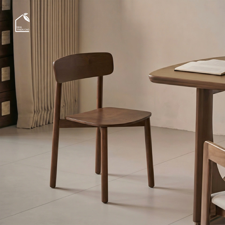 SOLIN, GD_005, ghế đơn tiện ích phong cách Mid-century, 44x49x79cm, Plywood phủ veneer, Nội thất Nhà trên cao