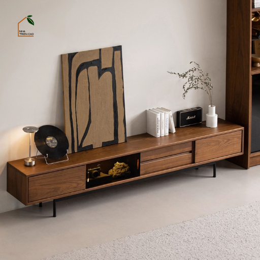 SOLIN, Tủ tivi hiện đại sang trọng, TTV_091, 180x30x40cm, Plywood phủ Veneer, Nội thất Nhà trên cao