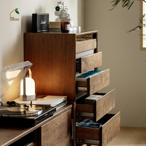 HONA, 60x40x120cm, Tủ lưu trữ sang trọng, TLT_090, Plywood phủ veneer, Nội thất Nhà trên cao