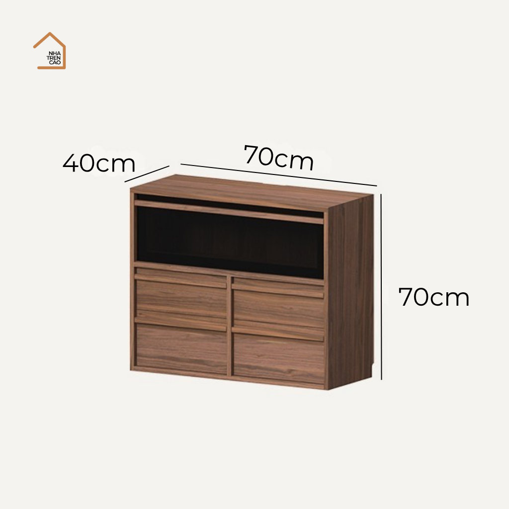 LINEA, Tủ lưu trữ ghép nối hiện đại, TLT_091, 70x40x70cm, Gỗ Plywood Phủ Veneer, Nội Thất Nhà Trên Cao