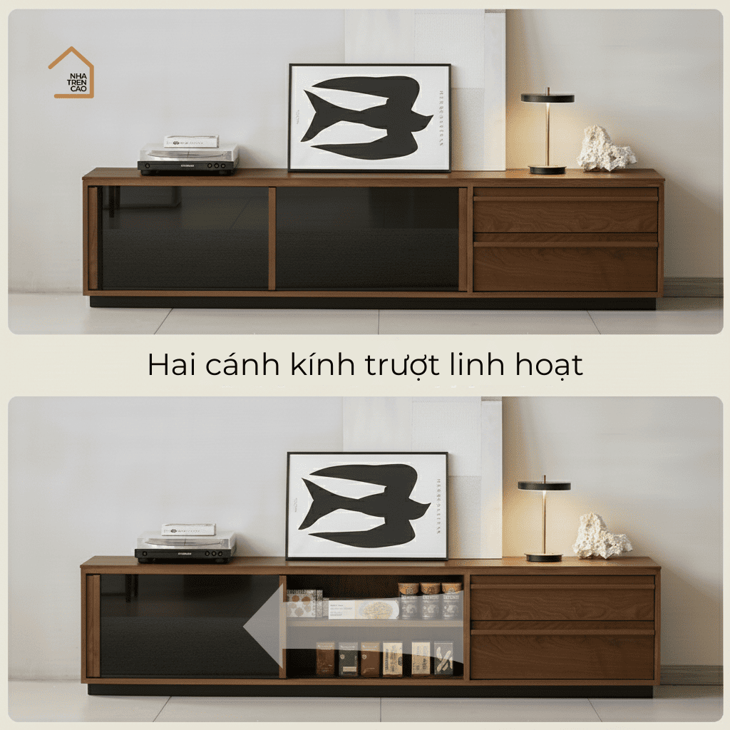LINEA, Tủ TV Hiện Đại Tinh Giản, TTV_092, 180x40x50cm, Gỗ Plywood Phủ Veneer, Nội Thất Nhà Trên Cao