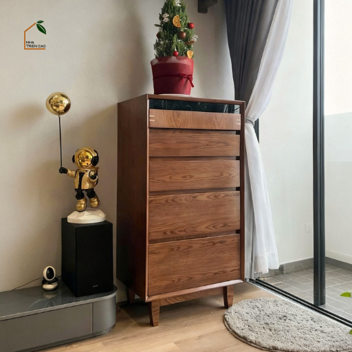 HONA, 60x40x120cm, Tủ lưu trữ sang trọng, TLT_090, Plywood phủ veneer, Nội thất Nhà trên cao