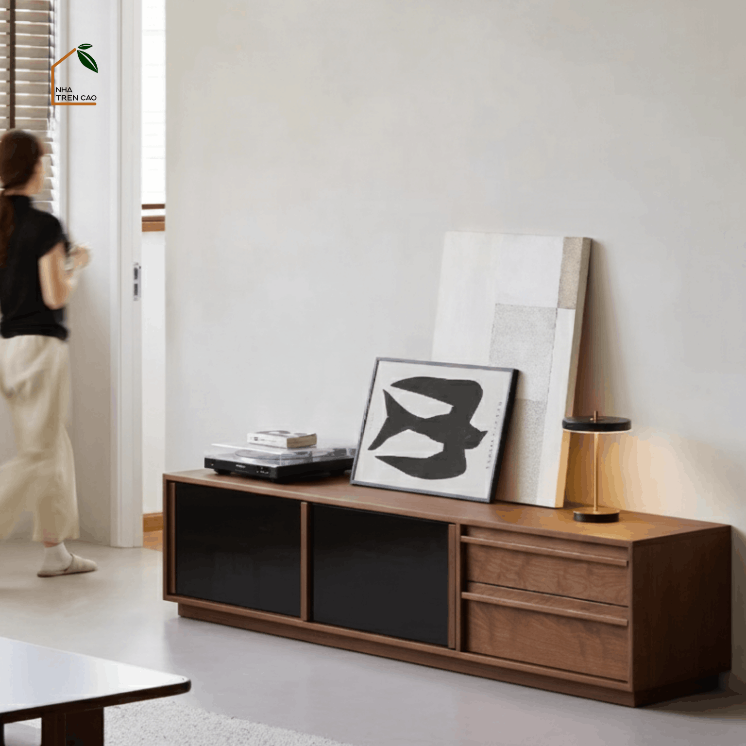 LINEA, TTV_092, Tủ TV Hiện Đại Tinh Giản, 180x40x50cm, Gỗ Plywood Phủ Veneer, Nội Thất Nhà Trên Cao