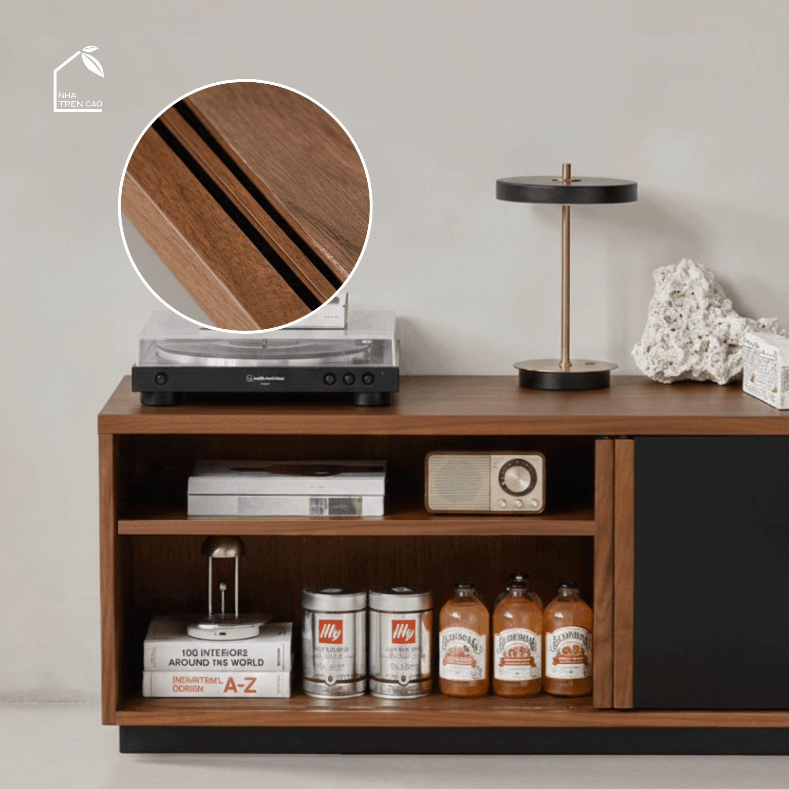 LINEA, TTV_092, Tủ TV Hiện Đại Tinh Giản, 180x40x50cm, Gỗ Plywood Phủ Veneer, Nội Thất Nhà Trên Cao