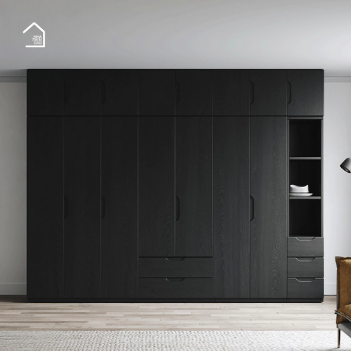 KAZU, Tủ quần áo hiện đại sang trọng, TQA_029, 200x60x200cm, Nội thất Nhà trên cao