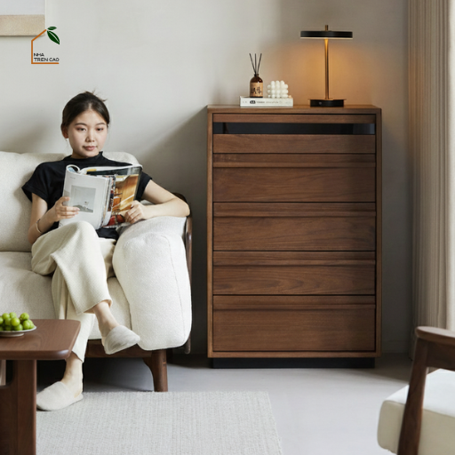 LINEA, TLT_092, Tủ Lưu Trữ Đứng Thanh Lịch, 60x40x100cm, Gỗ Plywood Phủ Veneer, Nội Thất Nhà Trên Cao