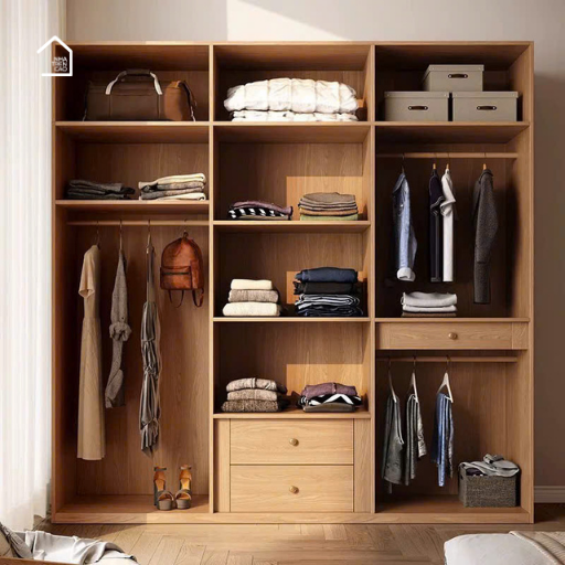 AMEE, Tủ quần áo hiện đại sang trọng, TQA_034, 200x60x200cm, Nội thất Nhà trên cao