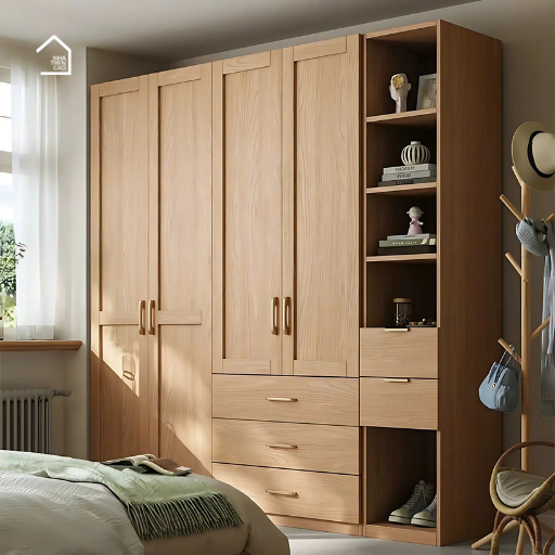 CARA, Tủ quần áo hiện đại sang trọng, TQA_043, 200x60x200cm, Gỗ MDF phủ Melamine, Nội thất Nhà trên cao