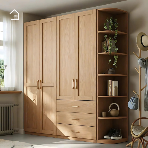 CARA, Tủ quần áo hiện đại sang trọng, TQA_043, 200x60x200cm, Gỗ MDF phủ Melamine, Nội thất Nhà trên cao