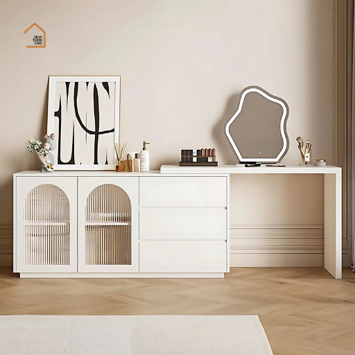 OFELIA, Bàn trang điểm kết hợp bàn làm việc 3 hộc, BTD_015, 120x40x75cm, MDF phủ Melamine, Nội thất Nhà Trên Cao