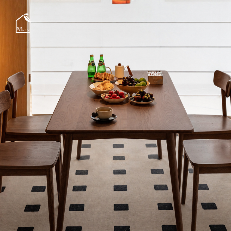 NARA, BA_005, bàn ăn gia đình, 160x80x76cm, Plywood phủ veneer, Nội thất Nhà trên cao