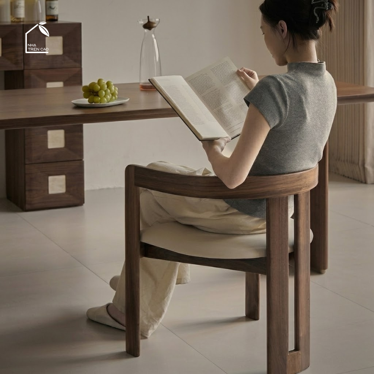 LUNA, GD_006, ghế đơn thiết kế vòng cung mềm mại, 56x51x64cm, Plywood phủ veneer, Nội thất Nhà trên cao