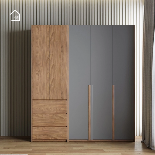 BRUCIE, Tủ quần áo hiện đại sang trọng, TQA_015, 200x60x200cm, Nội thất Nhà trên cao