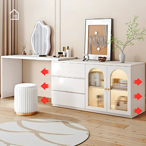 OFELIA, Bàn trang điểm kết hợp bàn làm việc 3 hộc, BTD_015, 120x40x75cm, MDF phủ Melamine, Nội thất Nhà Trên Cao